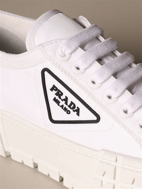 prada black and white tennis shoes